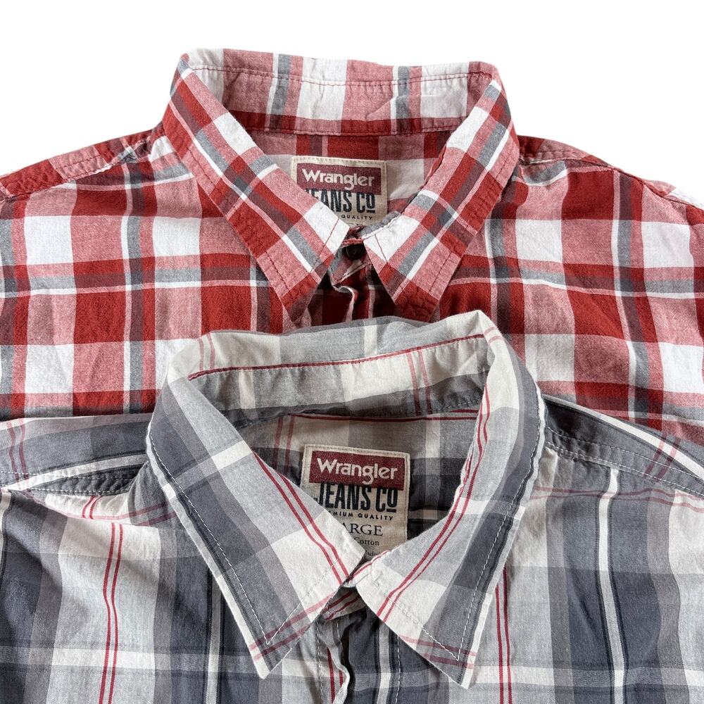 2 Wrangler Jeans Co, Plaid Long Sleeve Shirts - Men's Sz‎ L